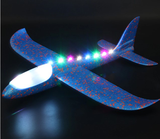 Фото 4 Метательный самолет планер светящийся по всей длине UFT Touch Sky Plane Original Blue G3 48 см