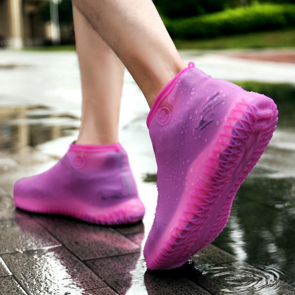 Фото 3 Силиконовые водонепроницаемые бахилы Чехлы на обувь MASSLINNA WSS1 L Pink