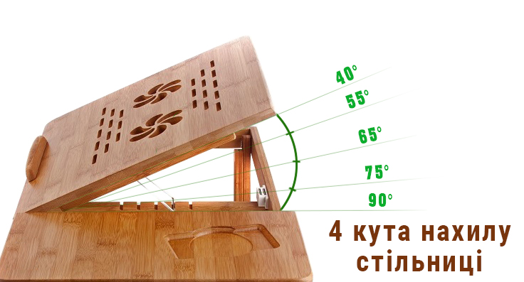 Фото 2 Бамбуковый столик для ноутбука UFT T26