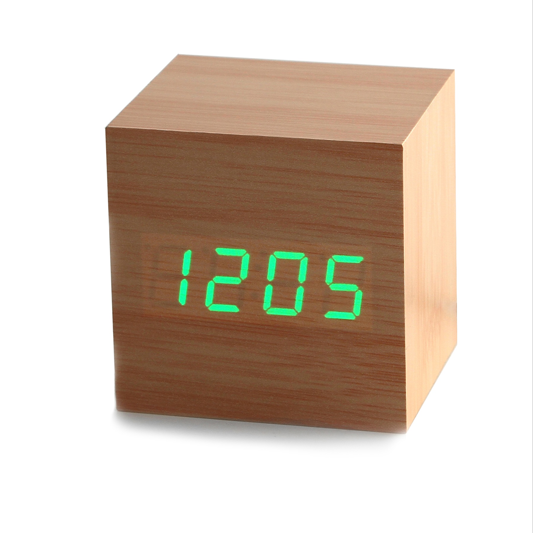 Фото 3 Часы будильник с адаптером UFT wood clock green