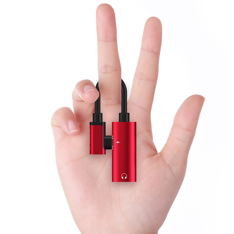Фото 3 Адаптер-Переходник Type-C для зарядки телефона и подключения наушников Mini Jack 3.5мм MASSLINNA LA002 Red