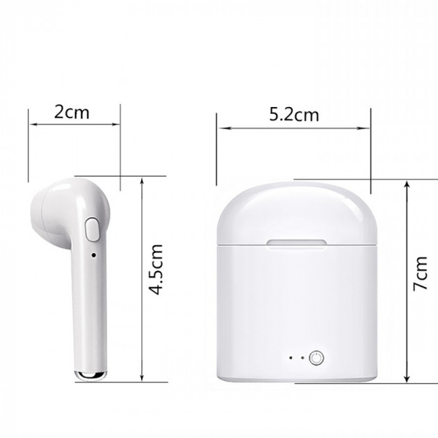 Фото 2 Беспроводные Bluetooth наушники HBQ i7S TWS с кейсом-футляром Stereo sound White