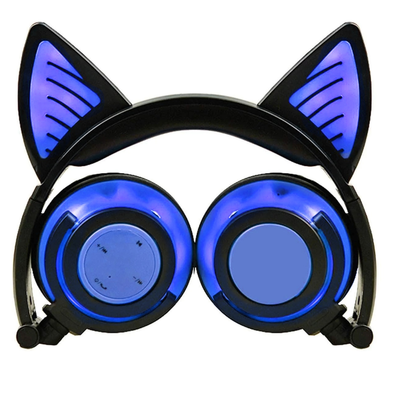 Фото 1 Светящиеся Bluetooth наушники с кошачьими ушками UFT BL107 Blue