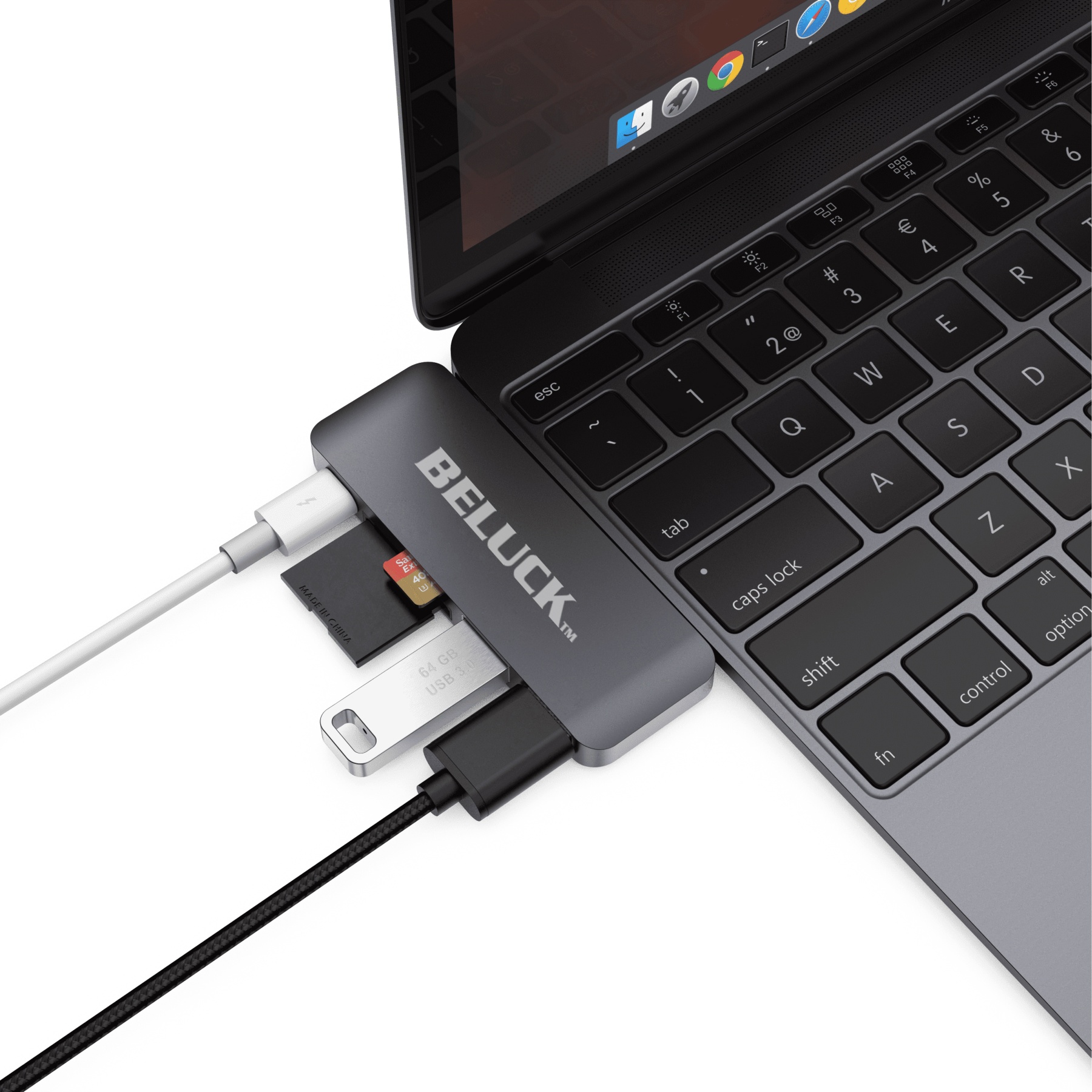 Фото 3 USB hub картридер 5 в 1 Type-C / USB 3.0 / SD / MicroSD BELUCK
