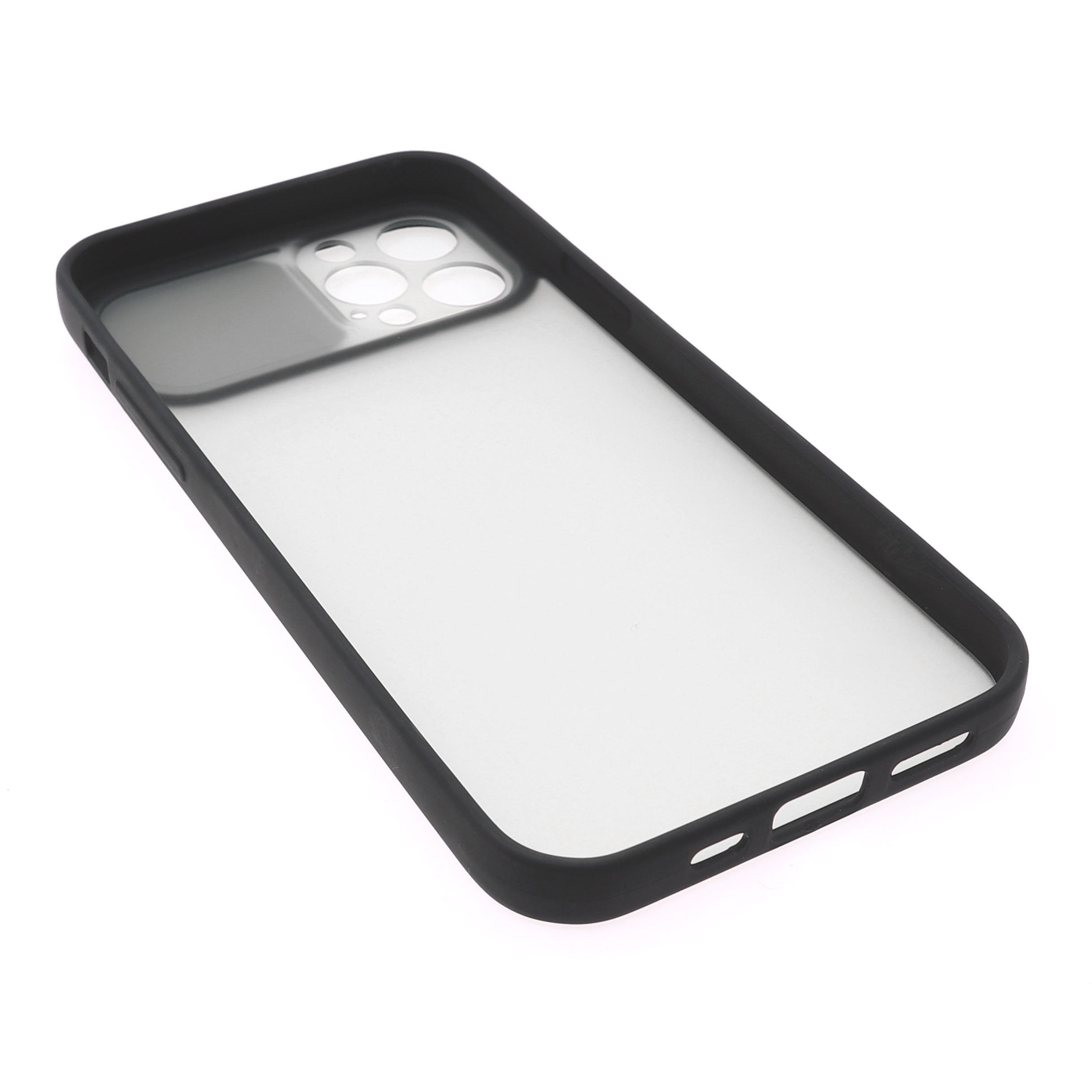 Фото 2 Силиконовый чехол для iPhone 12 Pro со шторкой защищающей камеру UFT Black