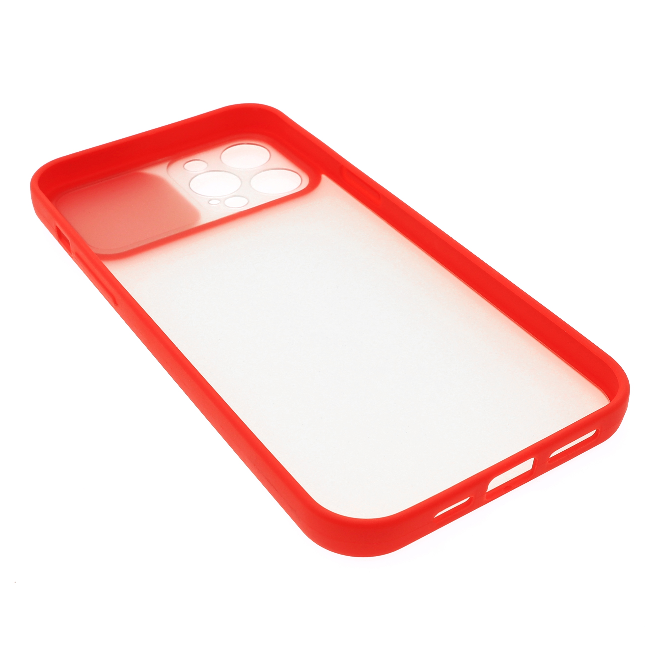 Фото 2 Силиконовый чехол для iPhone 12 Pro Max со шторкой защищающей камеру UFT Red