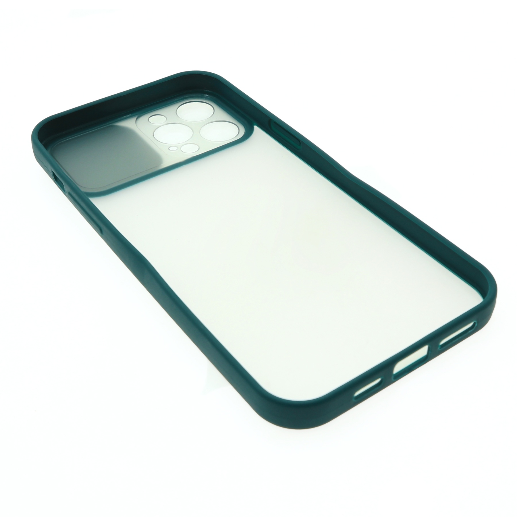 Фото 2 Силиконовый чехол для iPhone 12 Pro Max со шторкой защищающей камеру UFT Green2