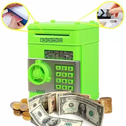 Фото 1 Игрушечный сейф-копилка музыкальная с электронным купюроприемником UFT Cashbox Green