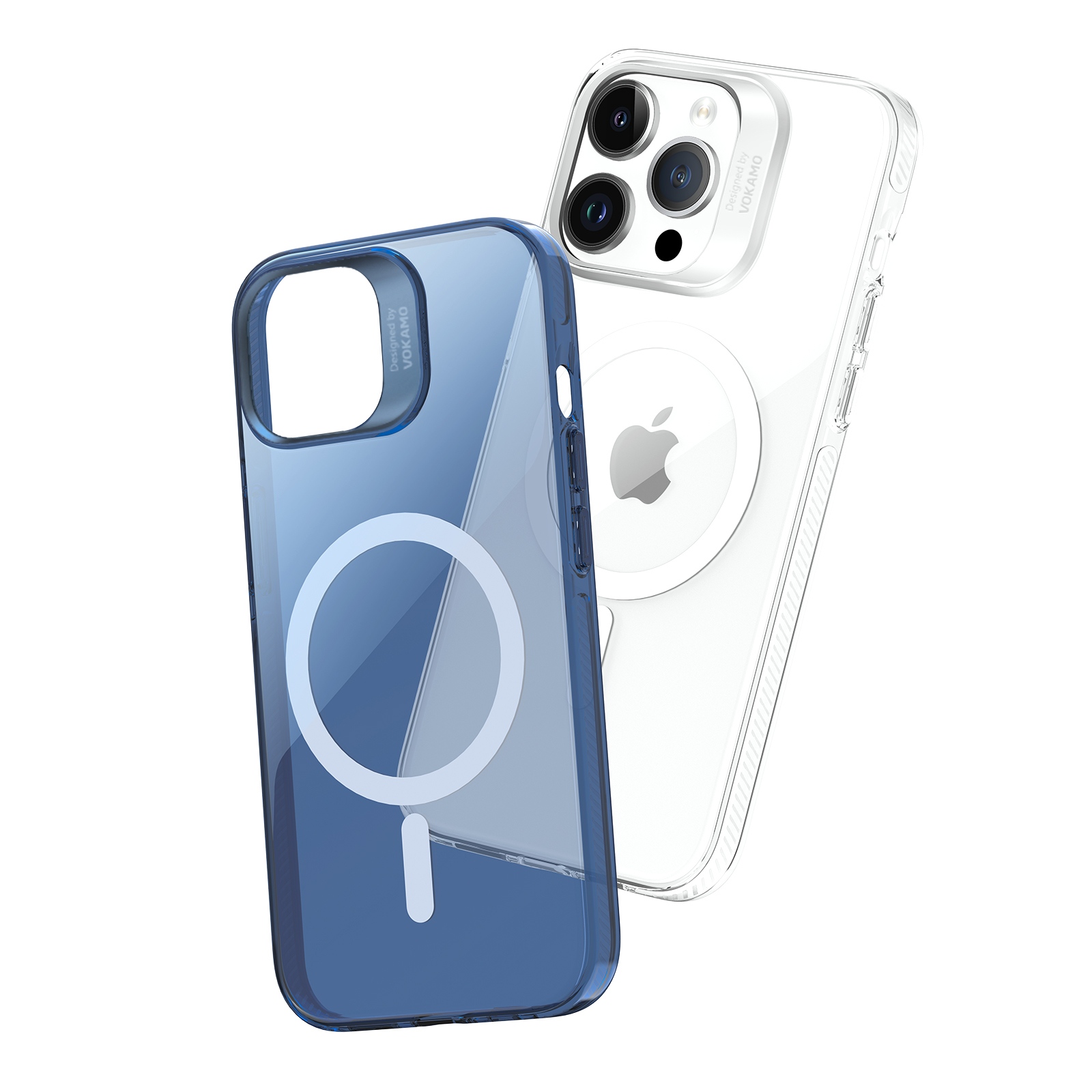 Фото 3 Чехол для iPhone 15 Pro с магнитом MagSafe VOKAMO Blue Полупрозрачный