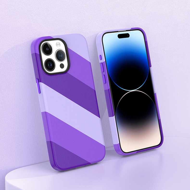 Фото 3 Цветной чехол для iPhone 15 Pro Max с магнитом MagSafe VOKAMO Purple