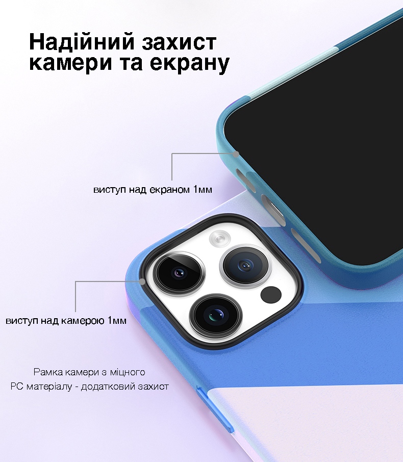 Фото 5 Цветной чехол для iPhone 15 Pro Max с магнитом MagSafe VOKAMO Blue