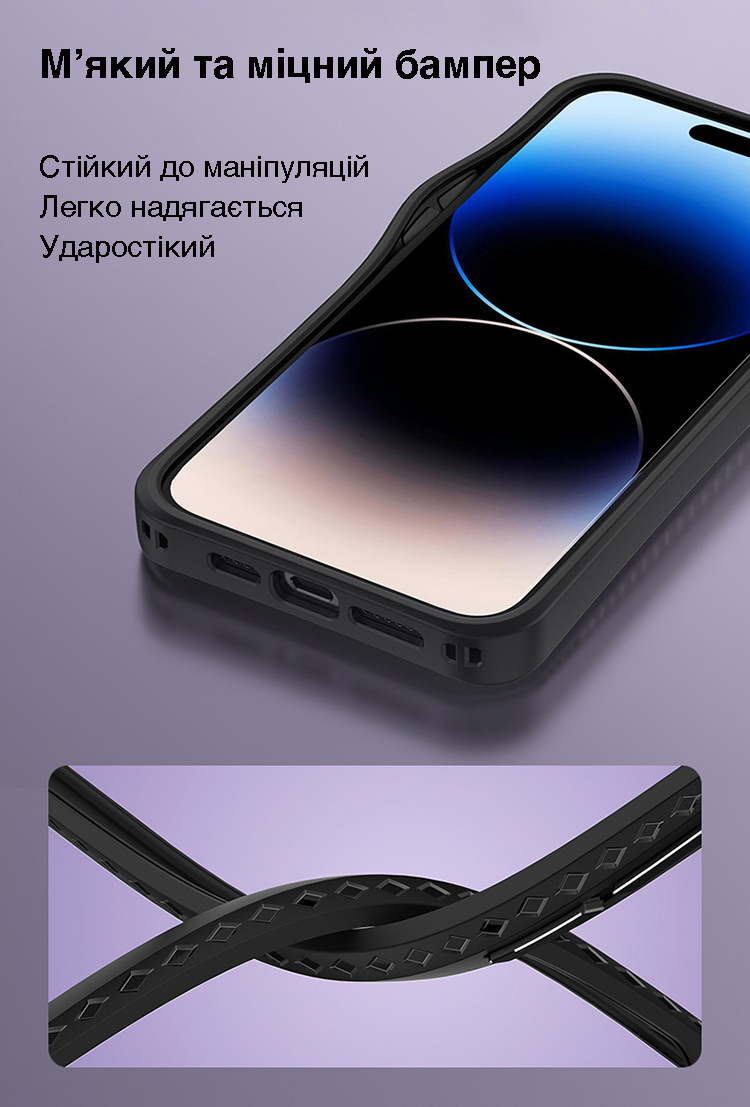 Фото 10 Чехол для iPhone 15 Pro Max с магнитом MagSafe VOKAMO Ice Glass Black