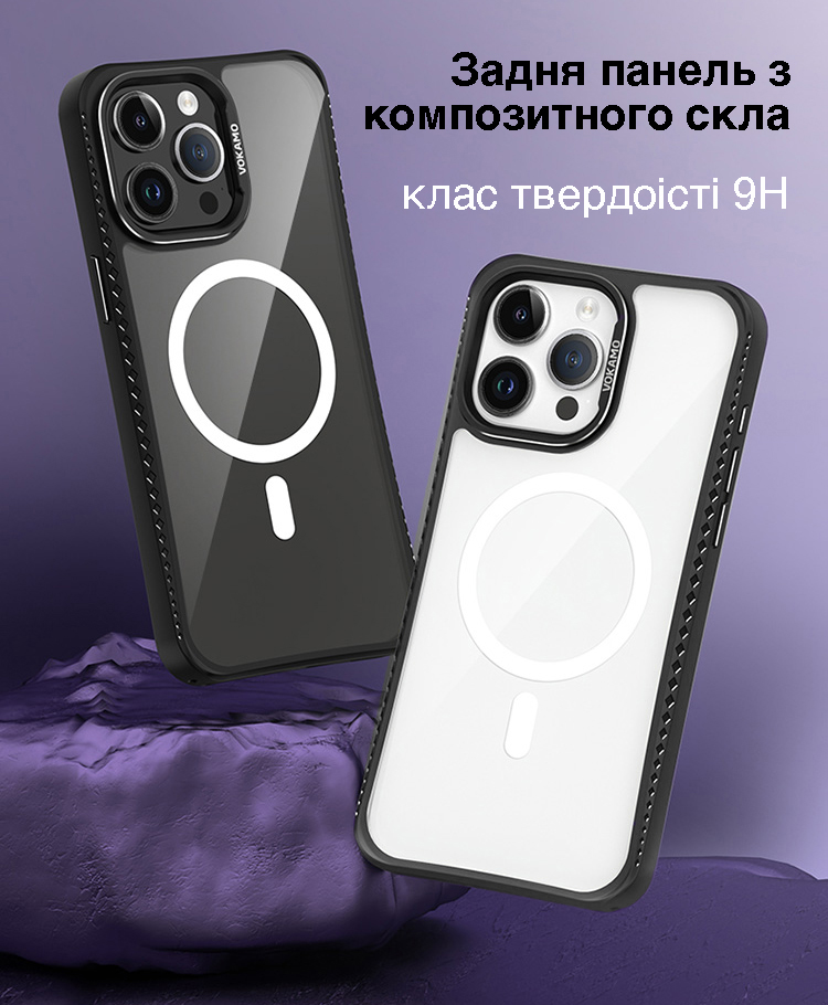 Фото 9 Чехол для iPhone 15 Pro Max с магнитом MagSafe VOKAMO Ice Glass Black