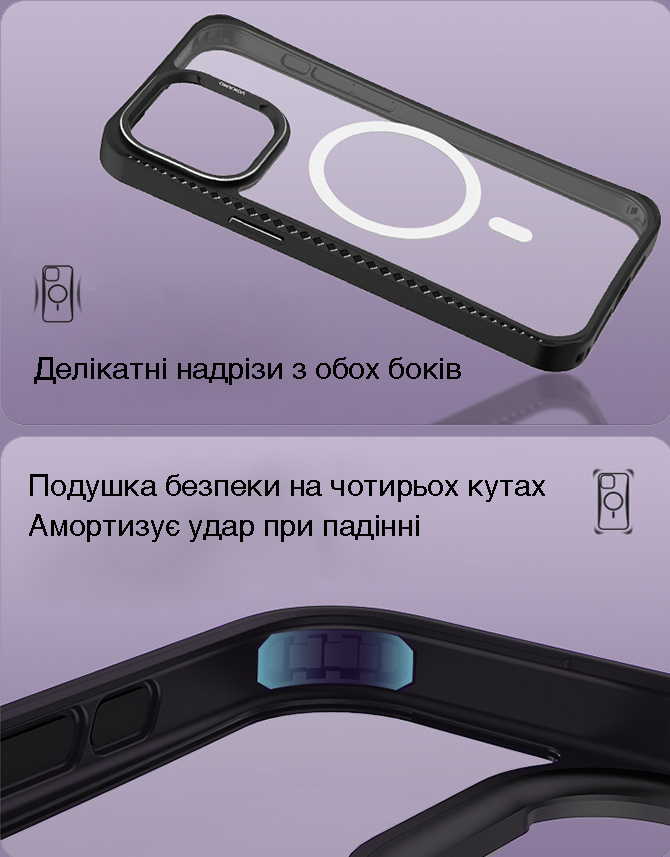 Фото 7 Чехол для iPhone 15 Pro Max с магнитом MagSafe VOKAMO Ice Glass Black