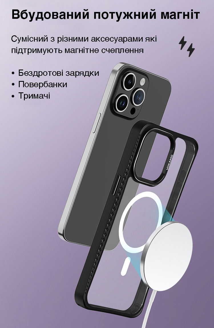 Фото 5 Чехол для iPhone 15 Pro Max с магнитом MagSafe VOKAMO Ice Glass Black