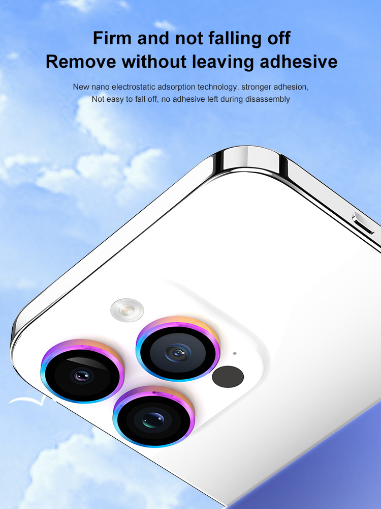 Фото 6 Защитное стекло для камеры iPhone 15 Pro/15 Pro Max VOKAMO Alloy AR Lens-Enhancer Colorful